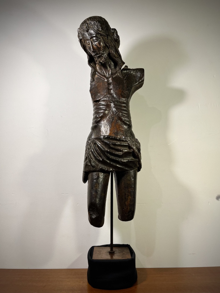 Grand Christ En Bois Sculpté XVIIème