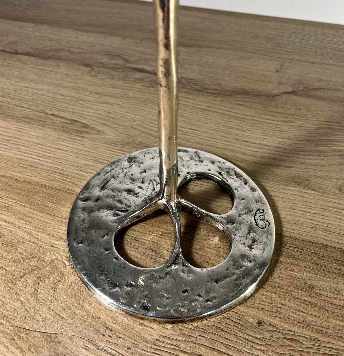 Chandelier Brutaliste En Bronze Par Kurt Jesch -photo-4