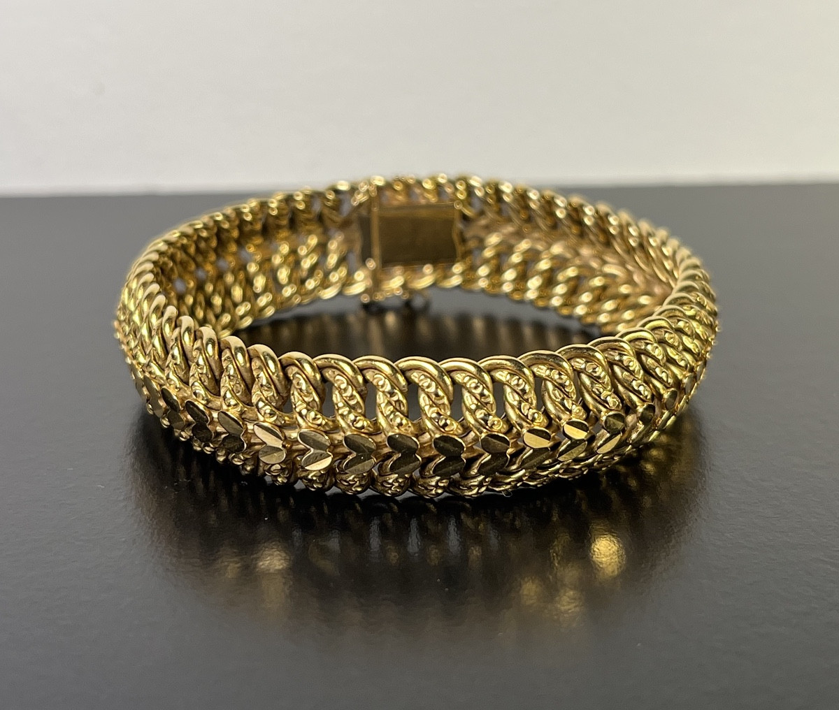 Bracelet Maille Américaine En Or Jaune 