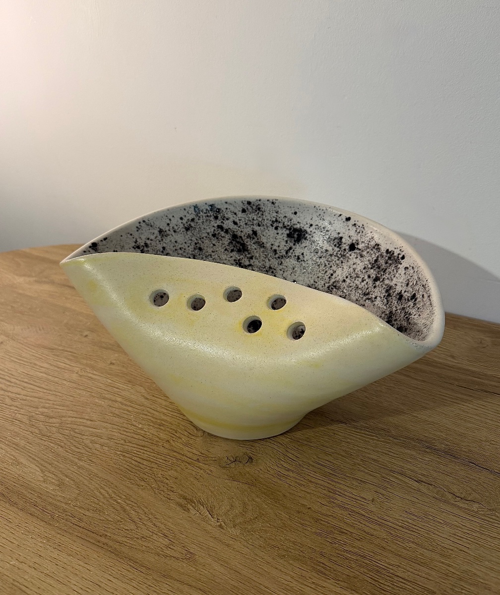 Mado Jolain (1921-2019) Glazed Ceramic Bowl / Pique-fleur Circa 1960-photo-2