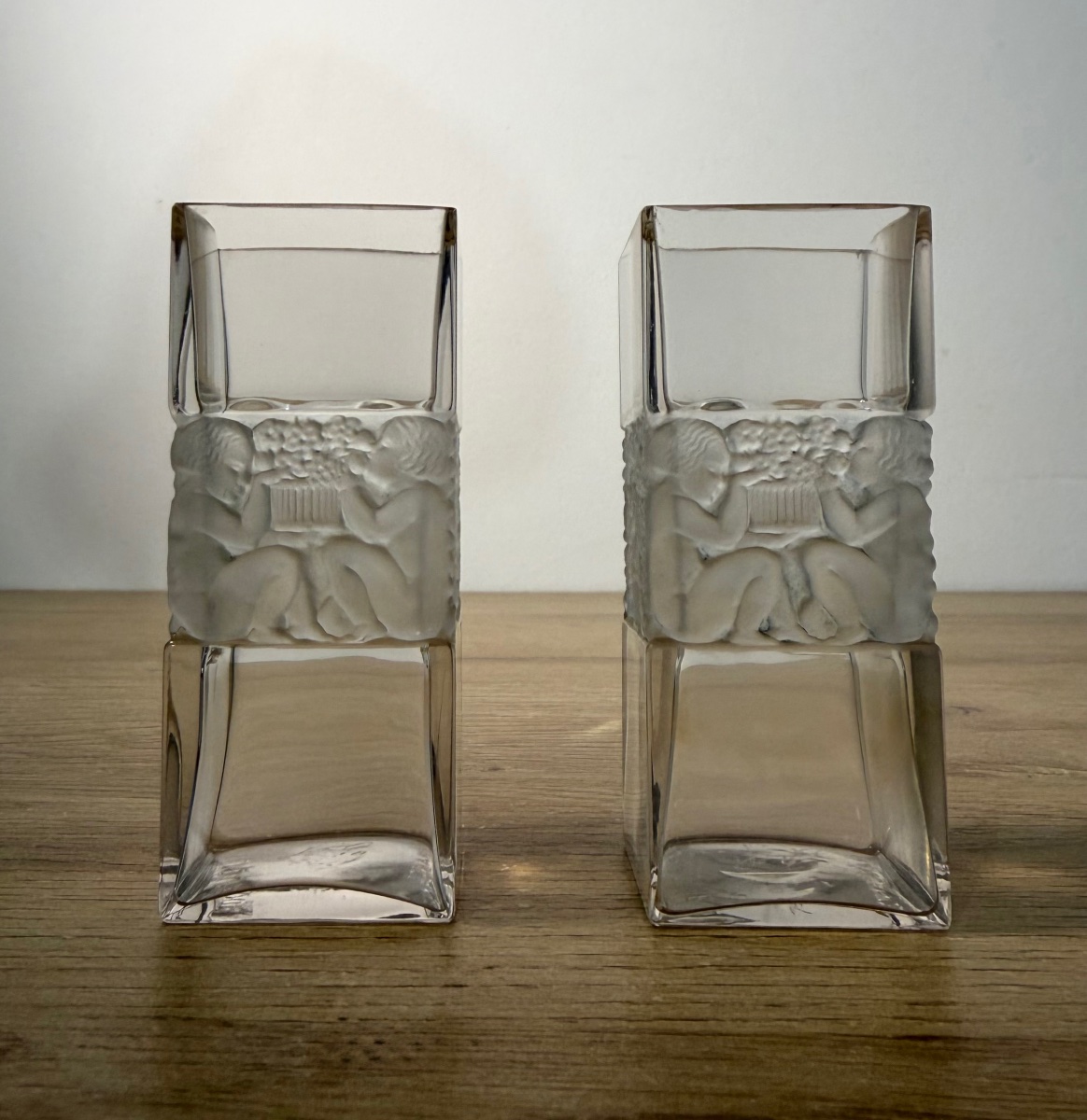 Pair Of René Lalique Vases - "trois Valses," Circa 1929