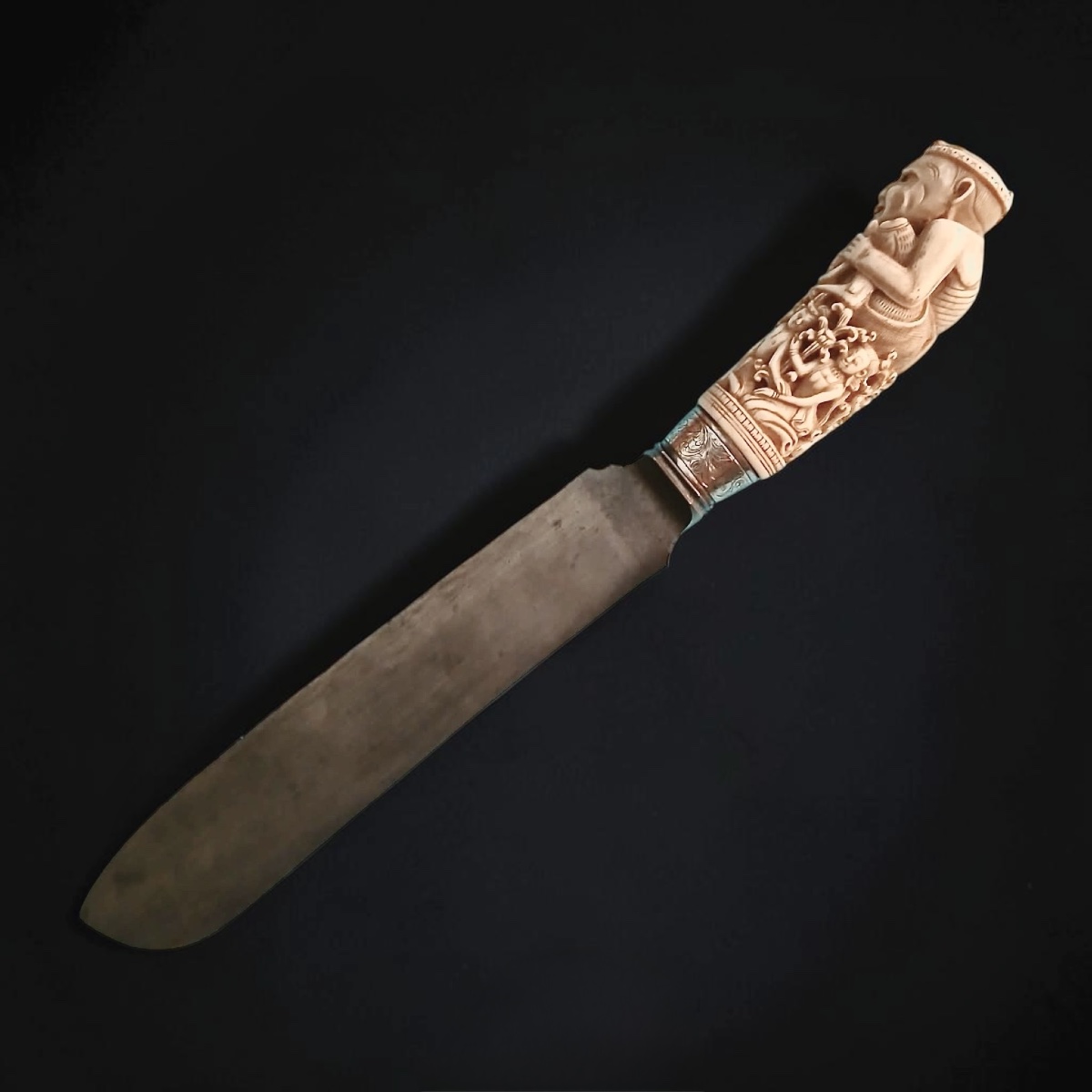 Couteau Bowie indien par Arnachellum de Salem - XIXe siècle-photo-1