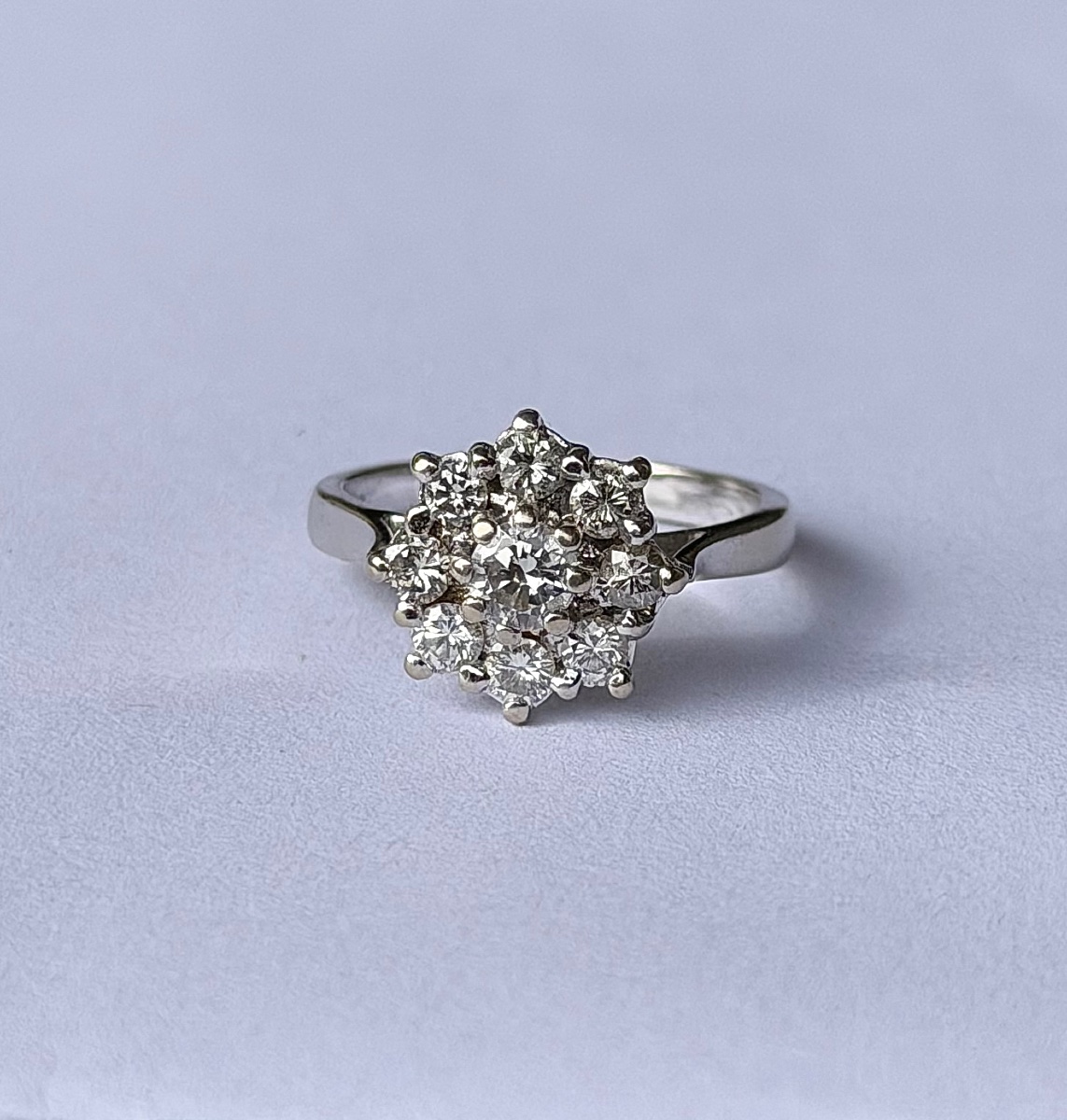 White Gold Daisy Ring With Diamonds-photo-2