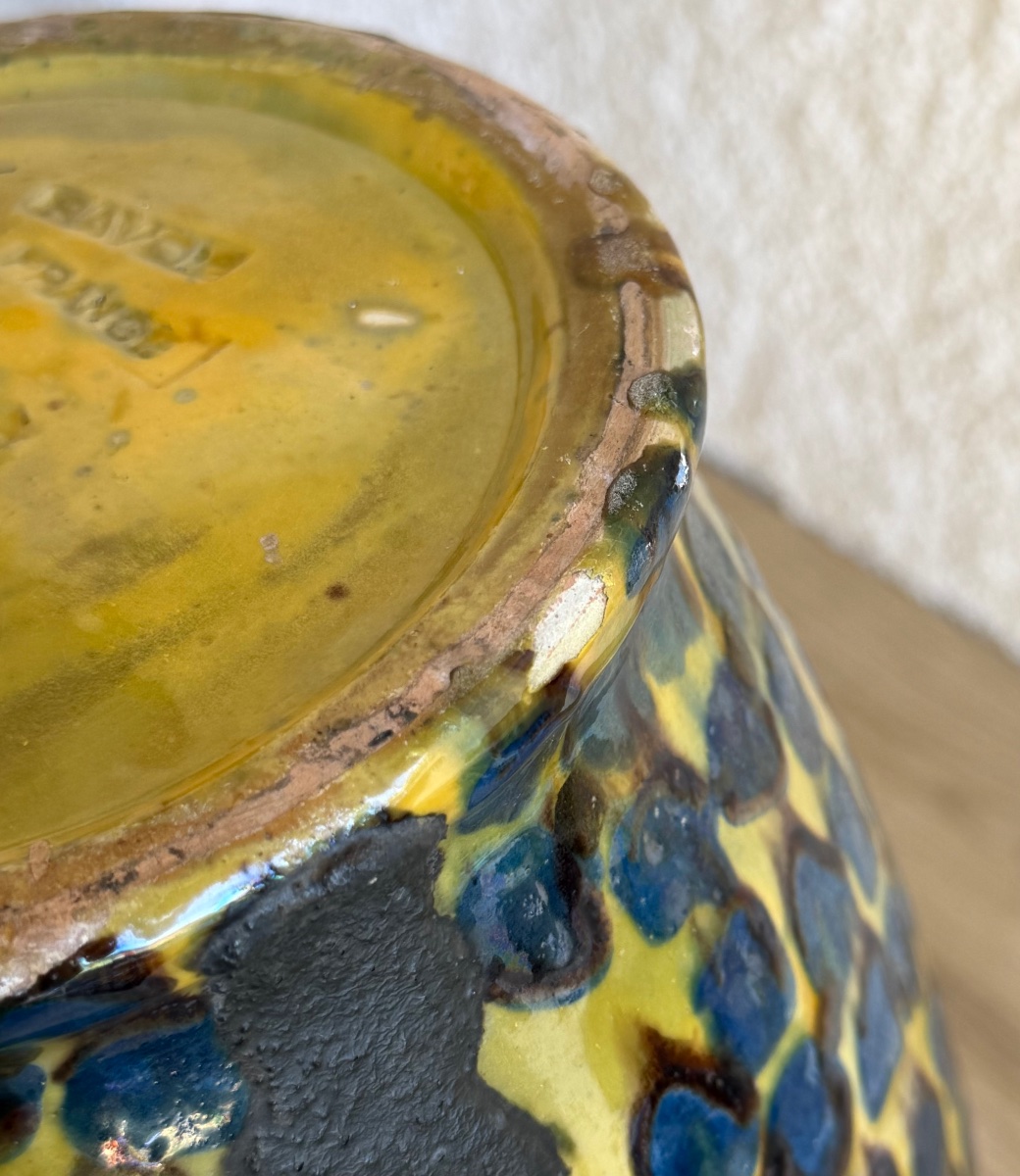 émile Simonod - Sispa Art Deco Vase, Glazed Ceramic -photo-5