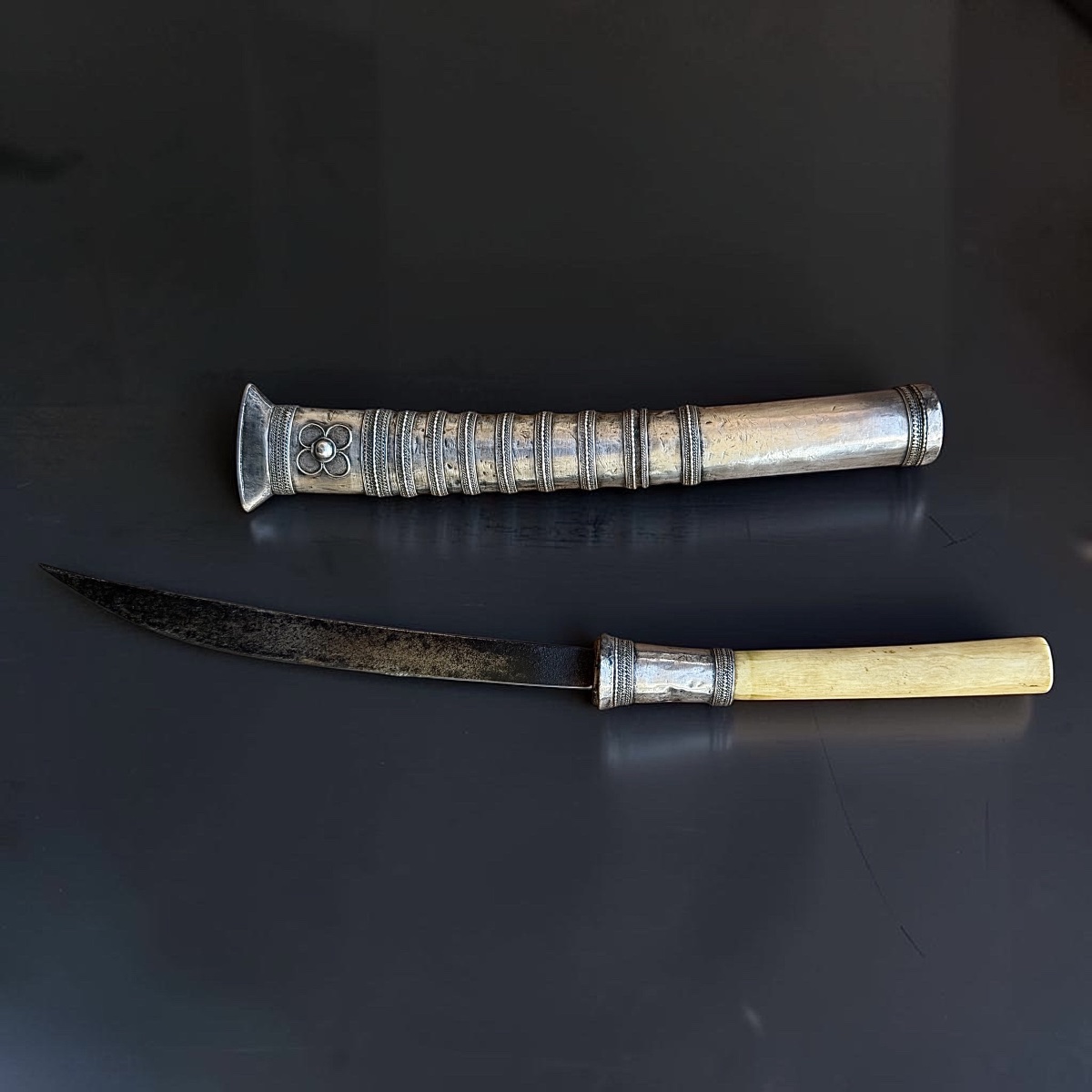 Silver And Ivory Dagger - Burma, 19th Century-photo-2