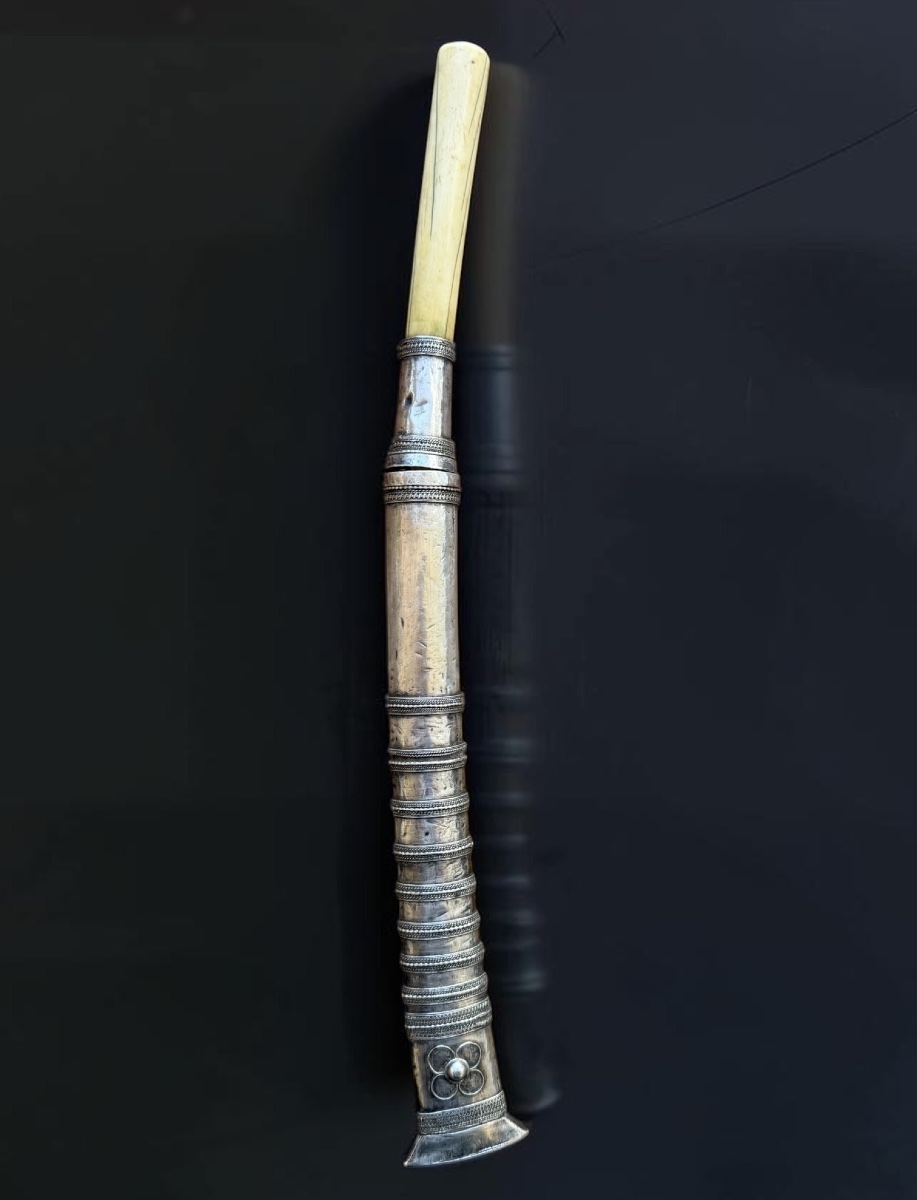Silver And Ivory Dagger - Burma, 19th Century-photo-1