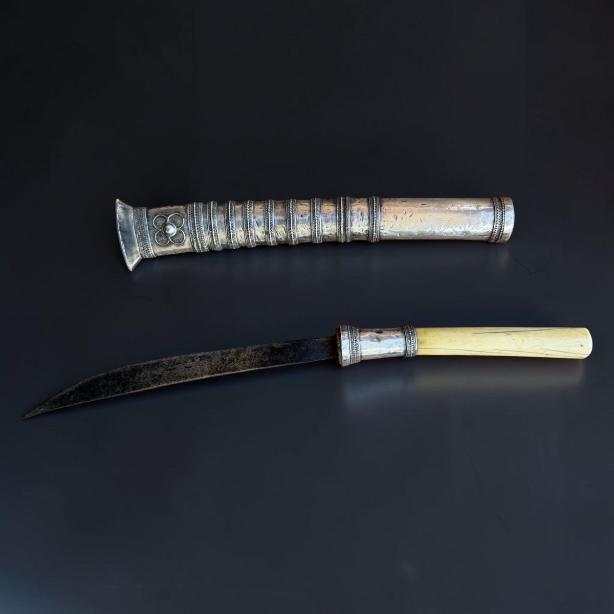 Silver And Ivory Dagger - Burma, 19th Century