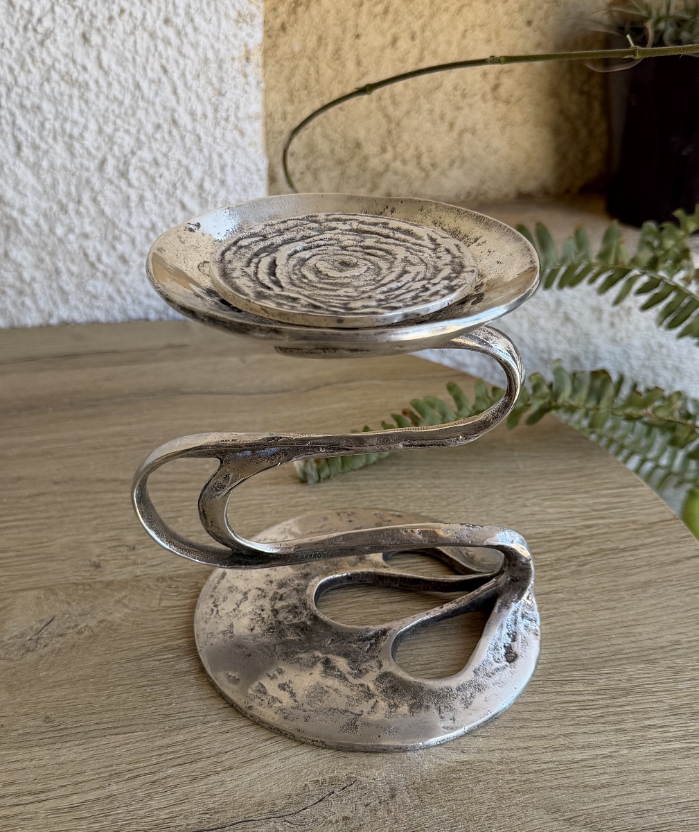 Brutalist Bronze Candleholder By Kurt Jesch-photo-2