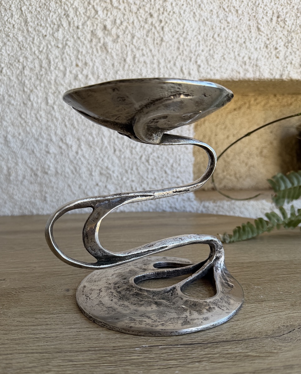 Brutalist Bronze Candleholder By Kurt Jesch