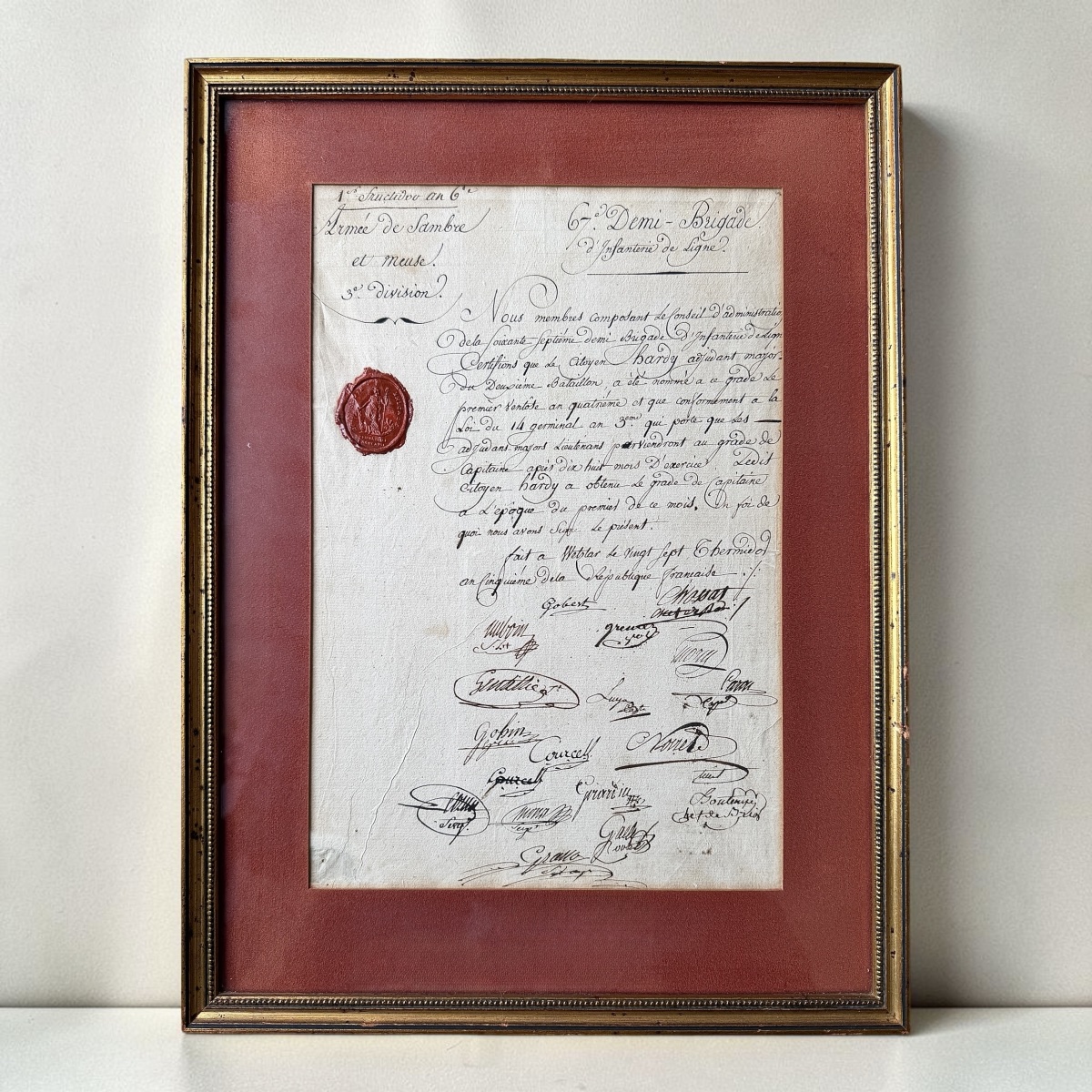 Military Certificate Of Appointment To The Rank Of Captain, 18th Series