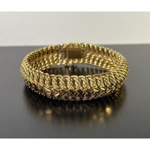 Bracelet Maille Américaine En Or Jaune 