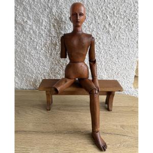 19th-century Wooden Articulated Mannequin