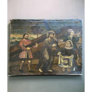 Veronica's Veil - 18th-century Oil On Canvas