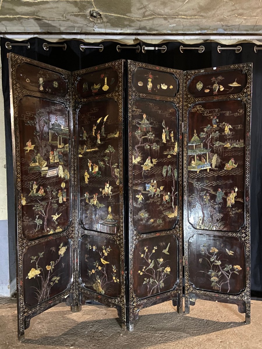 Asian Screen Hard Stone Decor