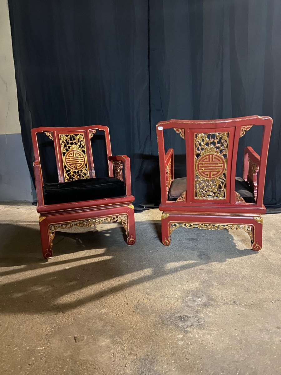 Pair Of Chinese Armchairs-photo-4