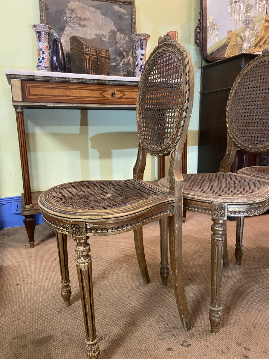 Set Of Eight Caned Chairs -photo-2