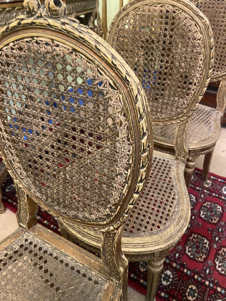 Set Of Eight Caned Chairs -photo-5