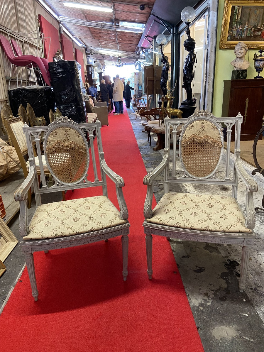 Pair Of Lacquered Armchairs 