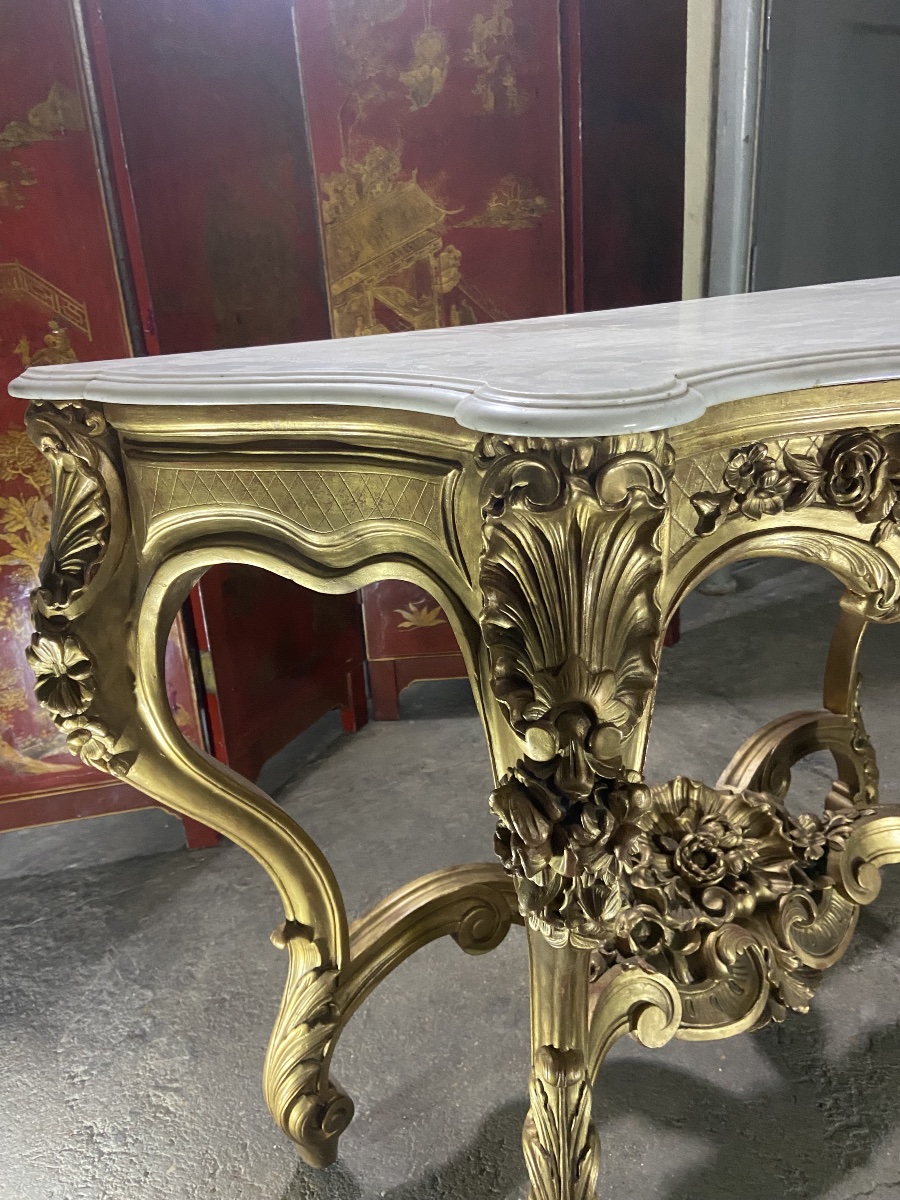condole de style louis XV bois dore-photo-1