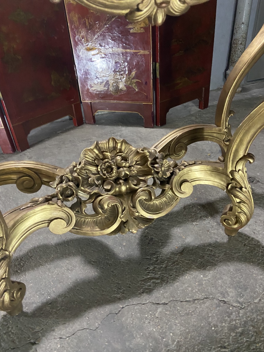 condole de style louis XV bois dore-photo-2