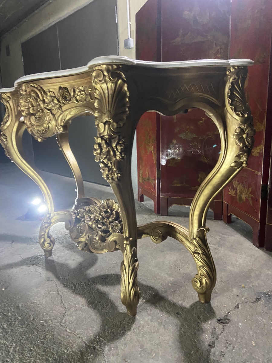 condole de style louis XV bois dore-photo-4