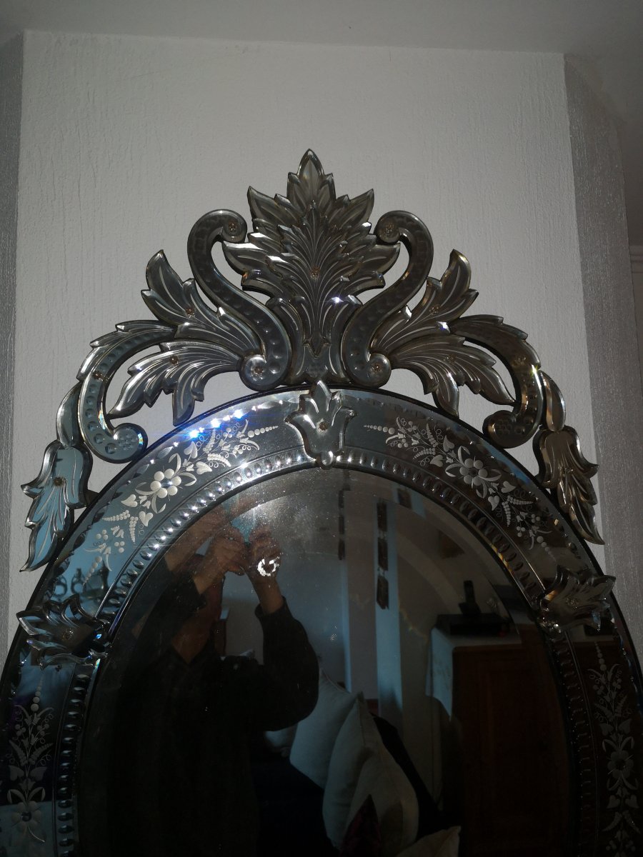 Oval Mirror De Venis (murano)-photo-3