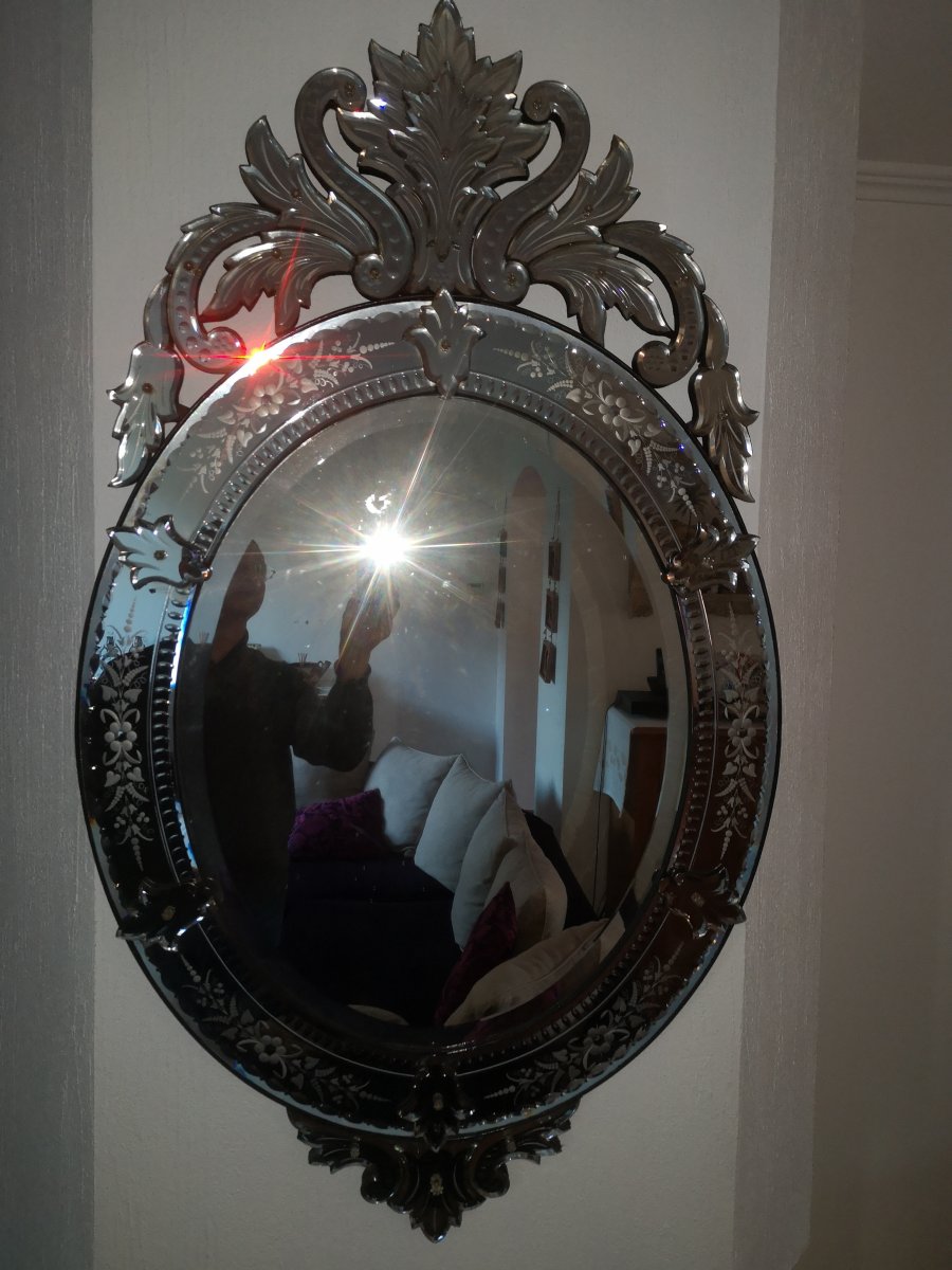 Oval Mirror De Venis (murano)-photo-2