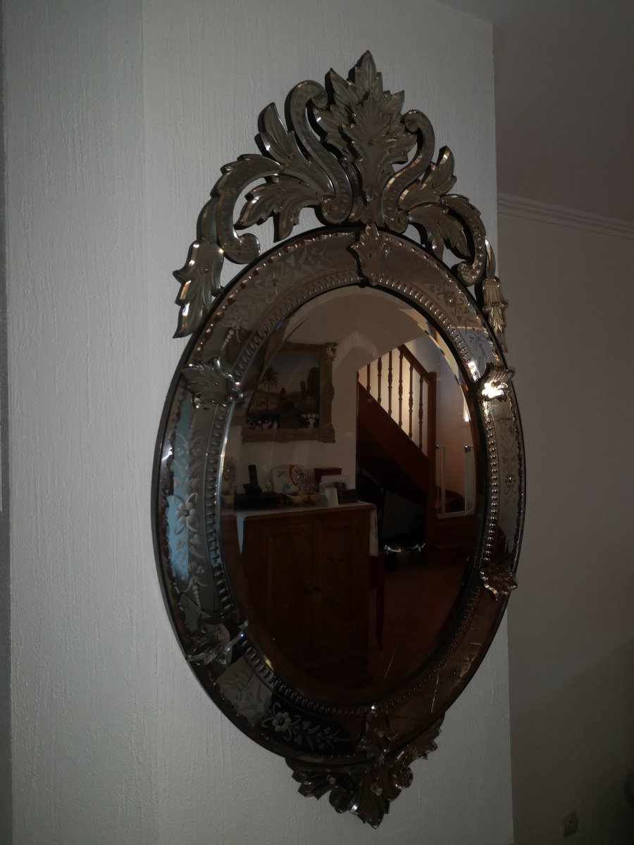 Oval Mirror De Venis (murano)-photo-3