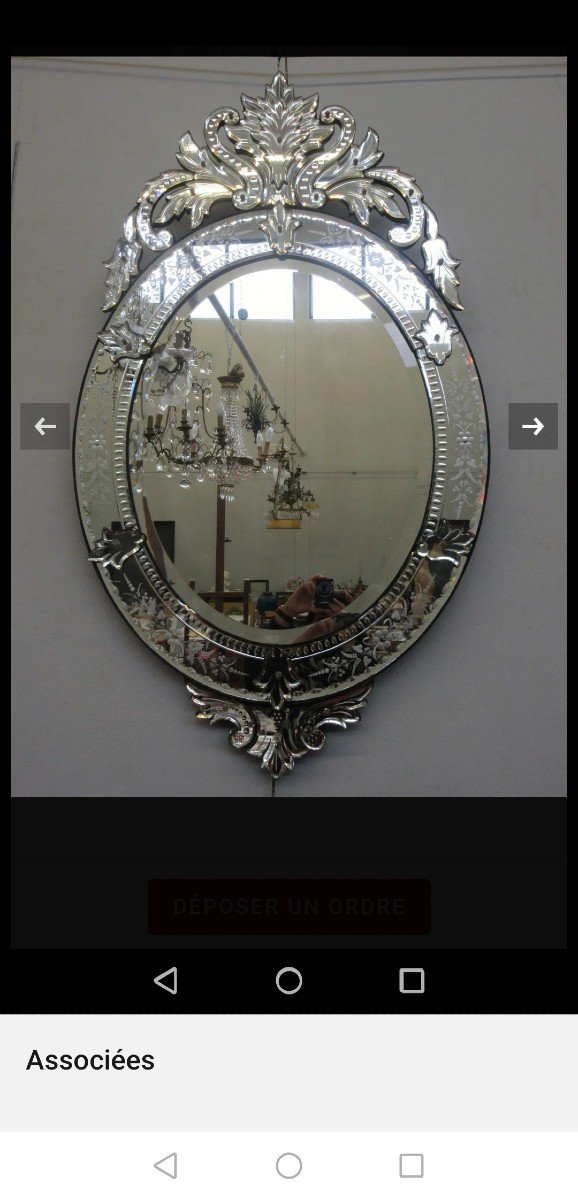 Miroir Ovale De Venis (murano) 