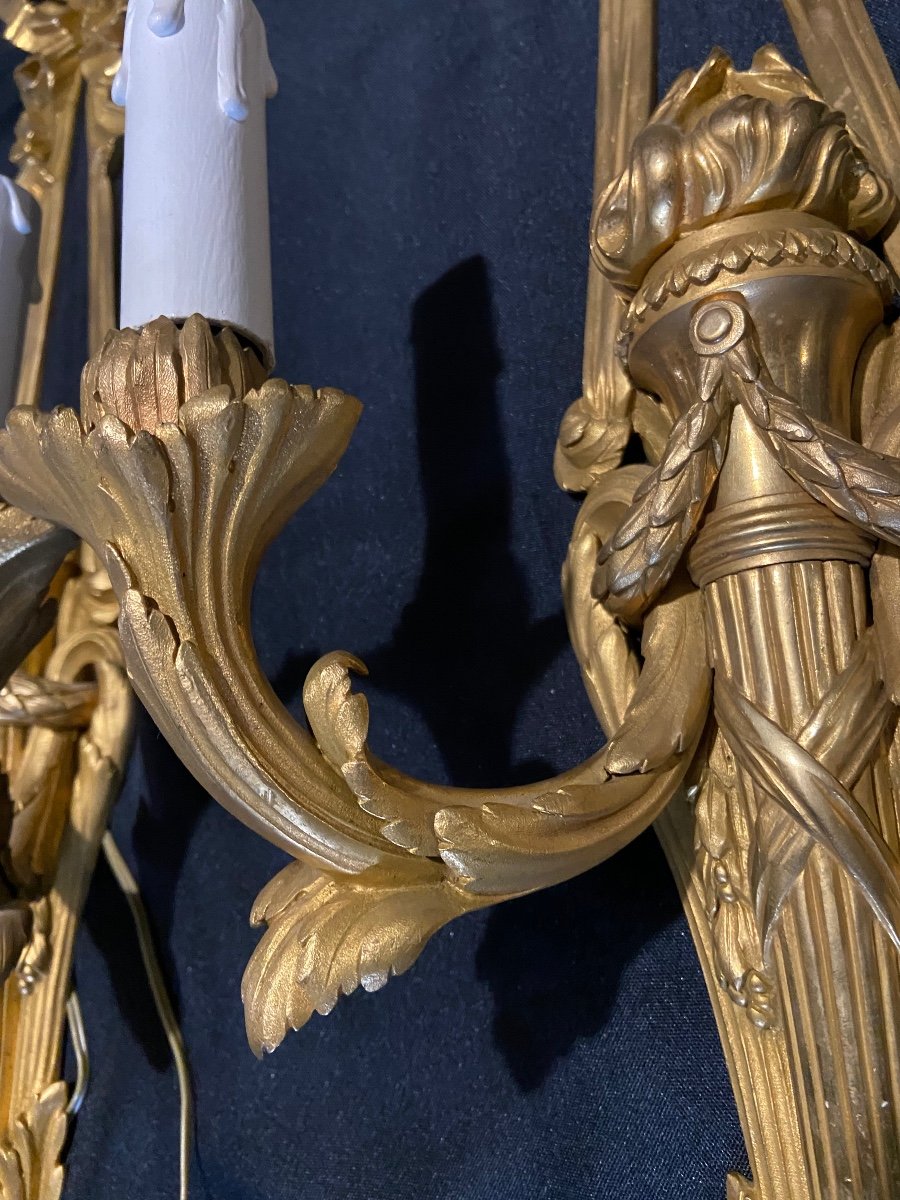 Paire D Appliques Style Louis XVI -photo-2