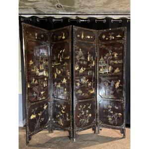 Asian Screen Hard Stone Decor