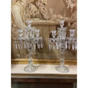 paire de candélabre cristal
