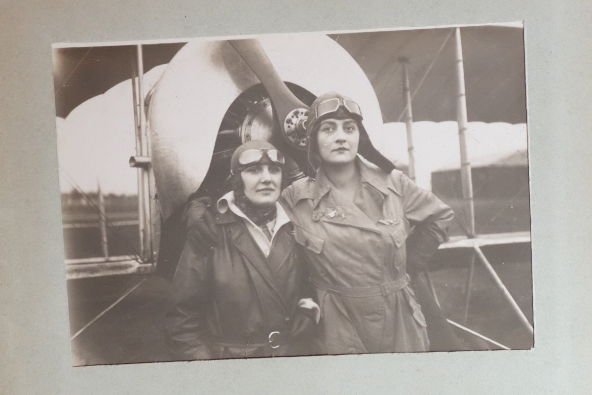 Deux Albums De Photos d'Aviation, Maryse Bastié Et Autres Aviateurs Vers 1920-photo-3