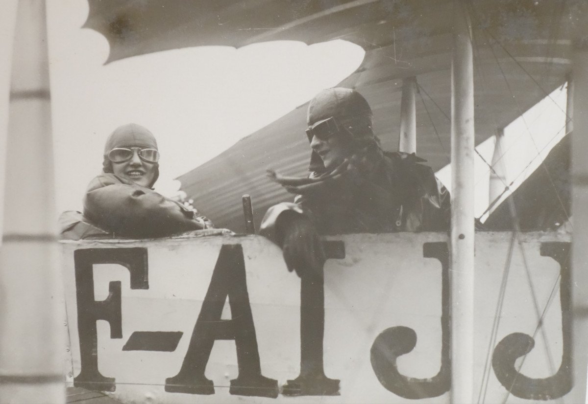 Two Aviation Photo Albums, Maryse Bastié And Other Airmen Circa 1920-photo-7