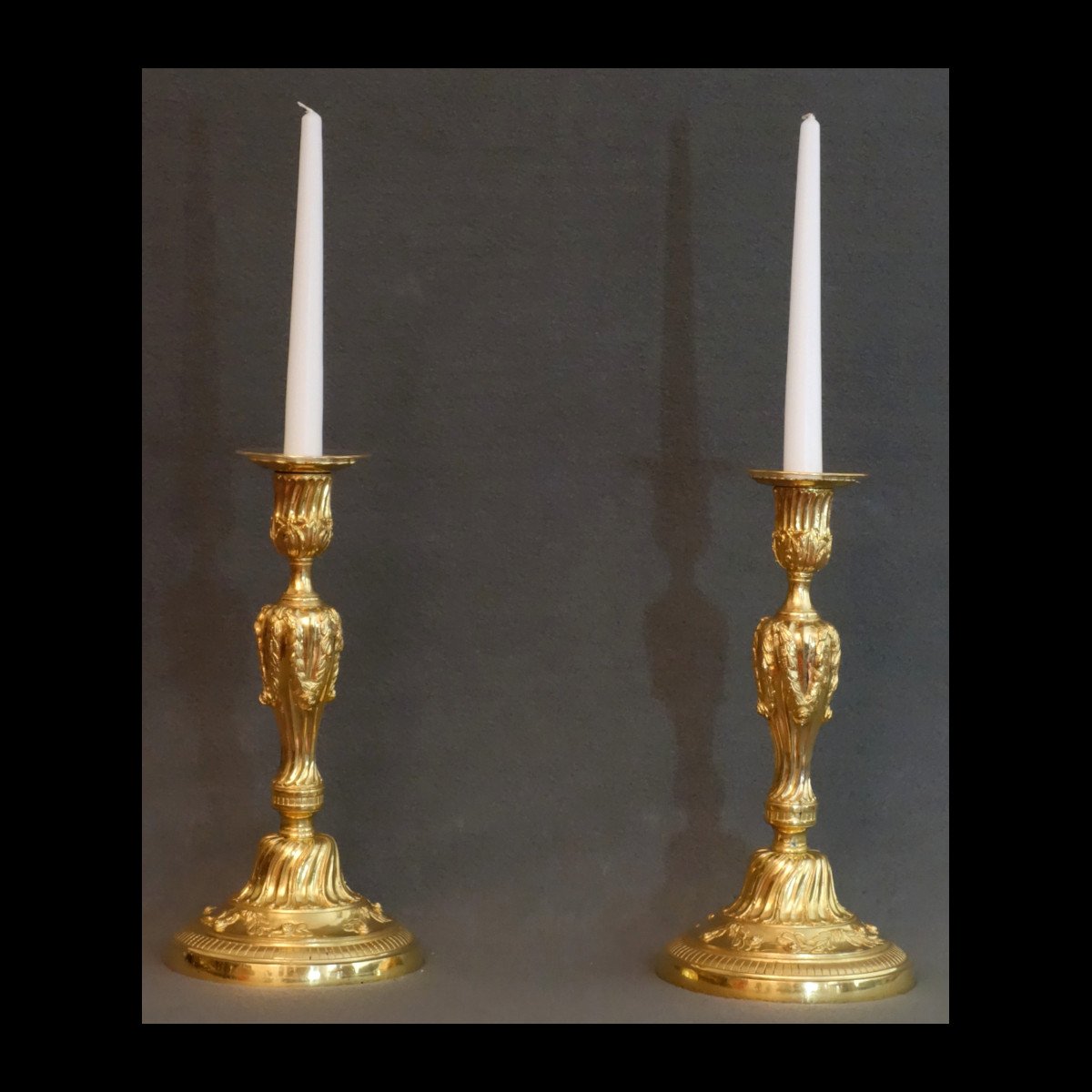 Pair Of Large Candlesticks Louis XVI Period
