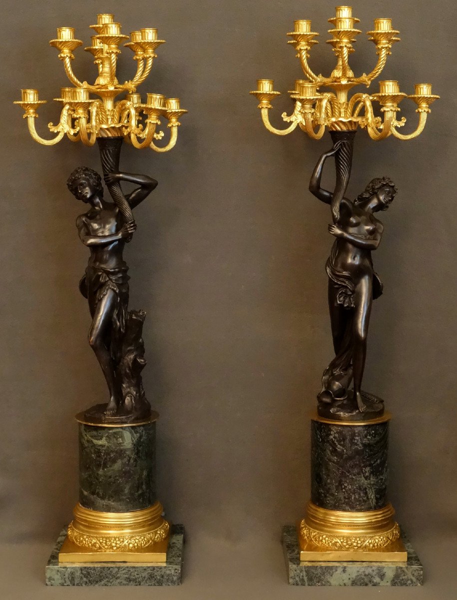 Pair Of Very Important Candelabras With Thirteen Lights 1783-photo-2