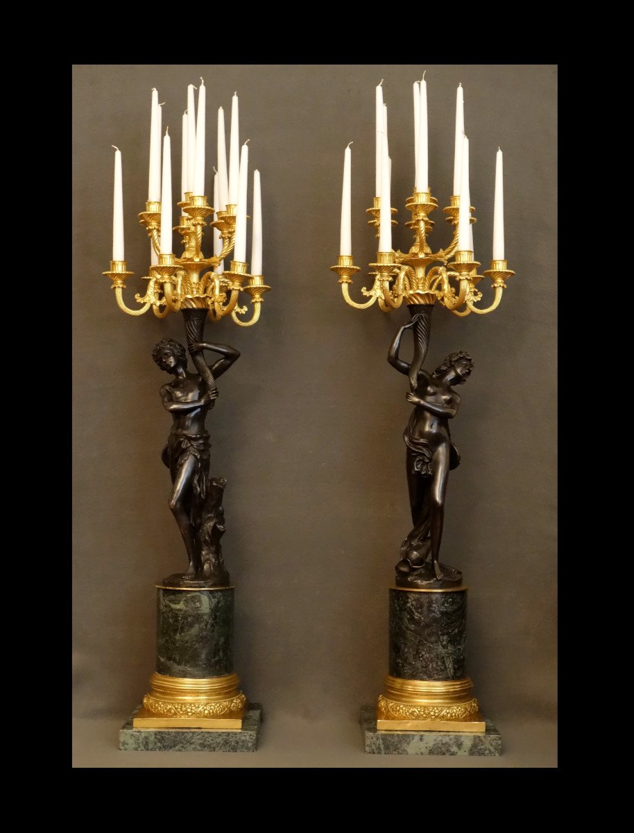 Pair Of Very Important Candelabras With Thirteen Lights 1783