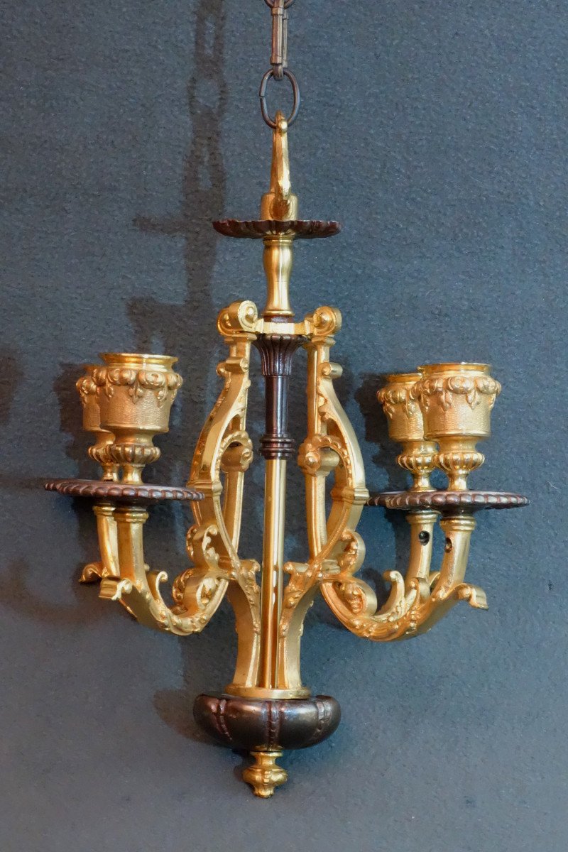 Rare Small Alcove Or Cabinet Chandelier Circa 1830-photo-3