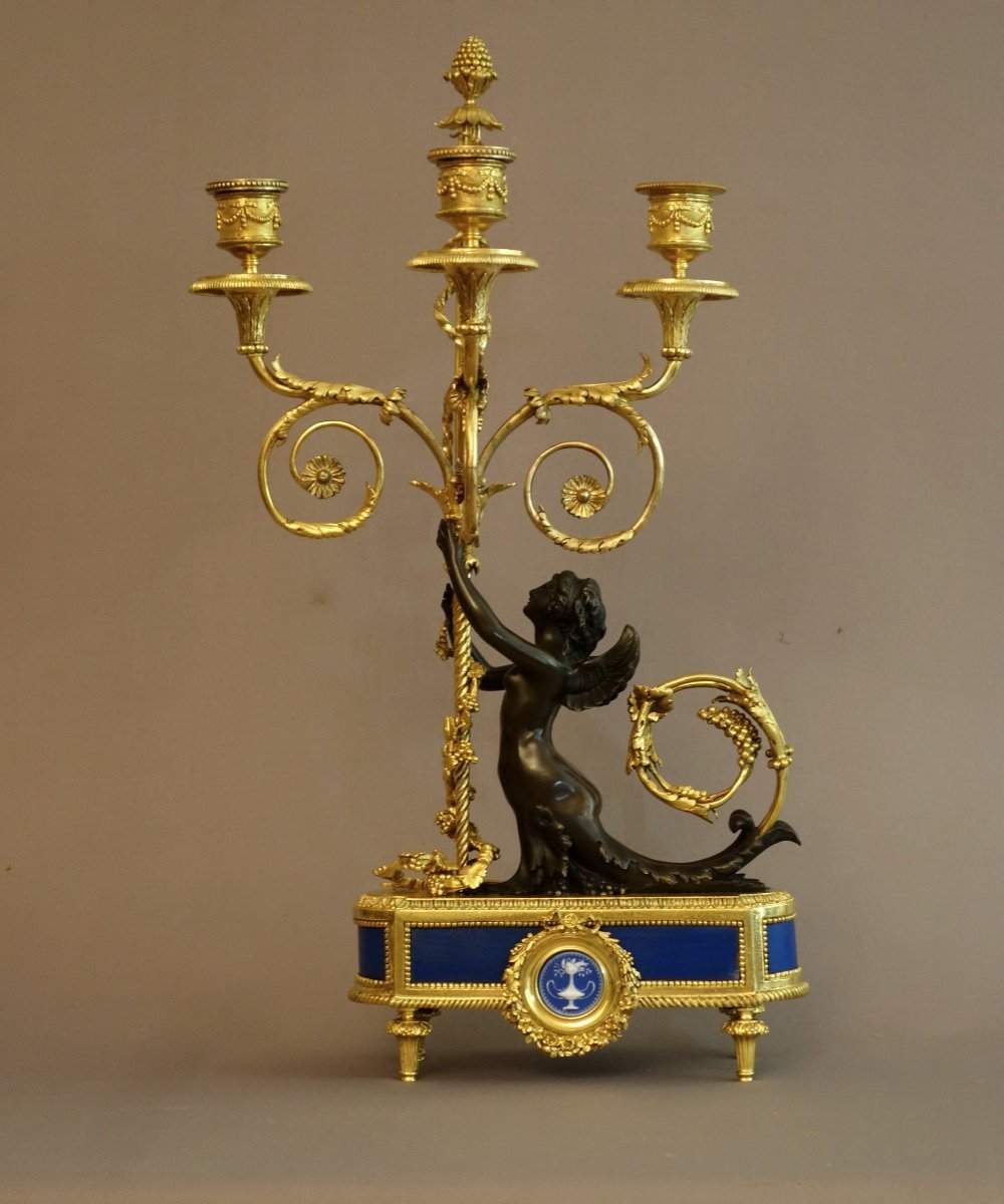 Pair Of Rare Candelabra Around 1770-photo-2