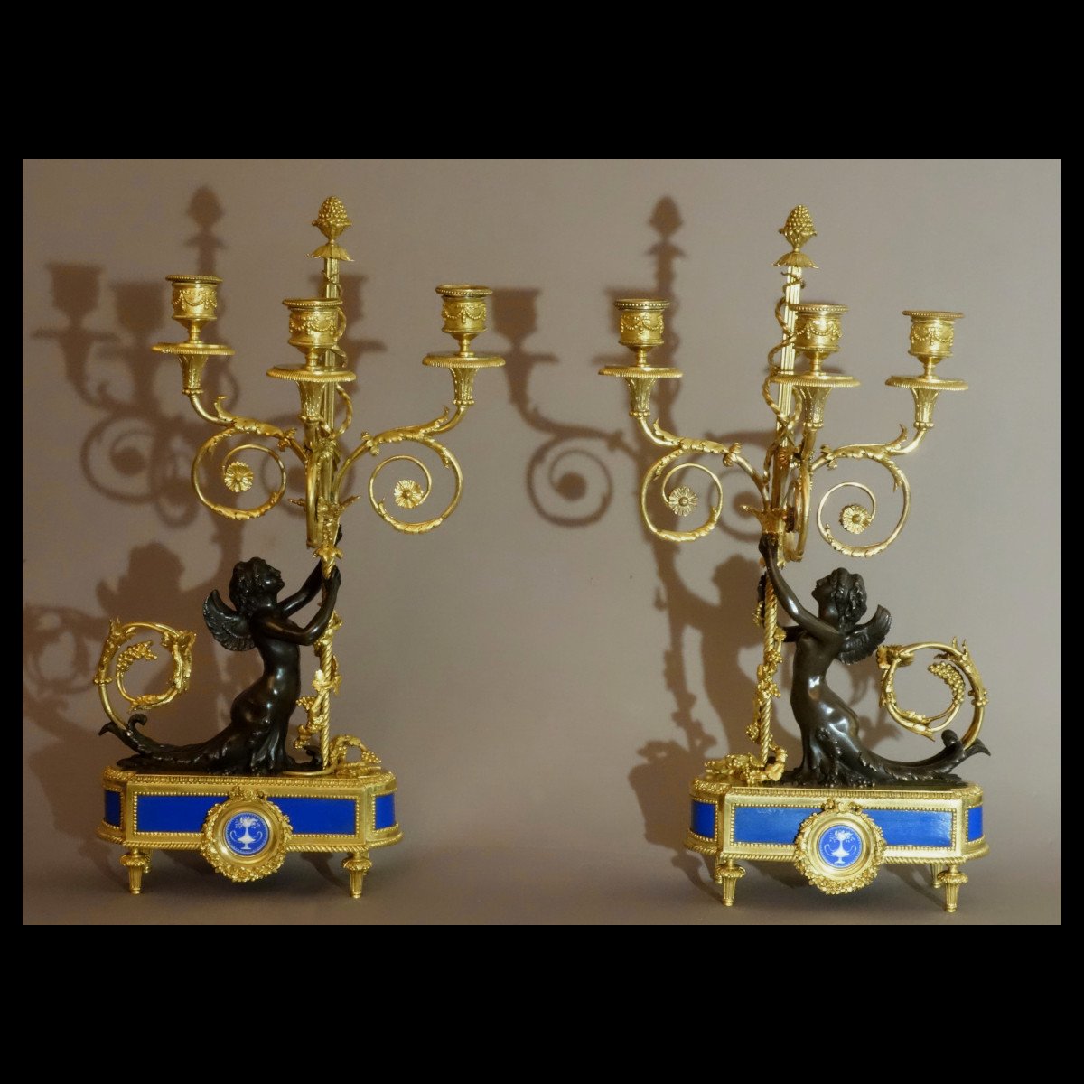 Pair Of Rare Candelabra Around 1770