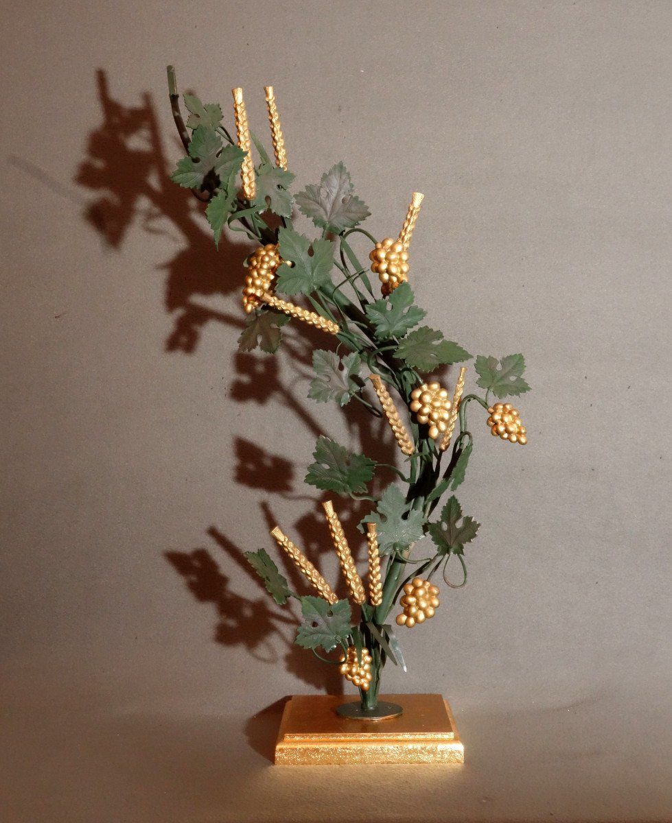 Large Decor With Vines And Barley Ears 19th Century-photo-3