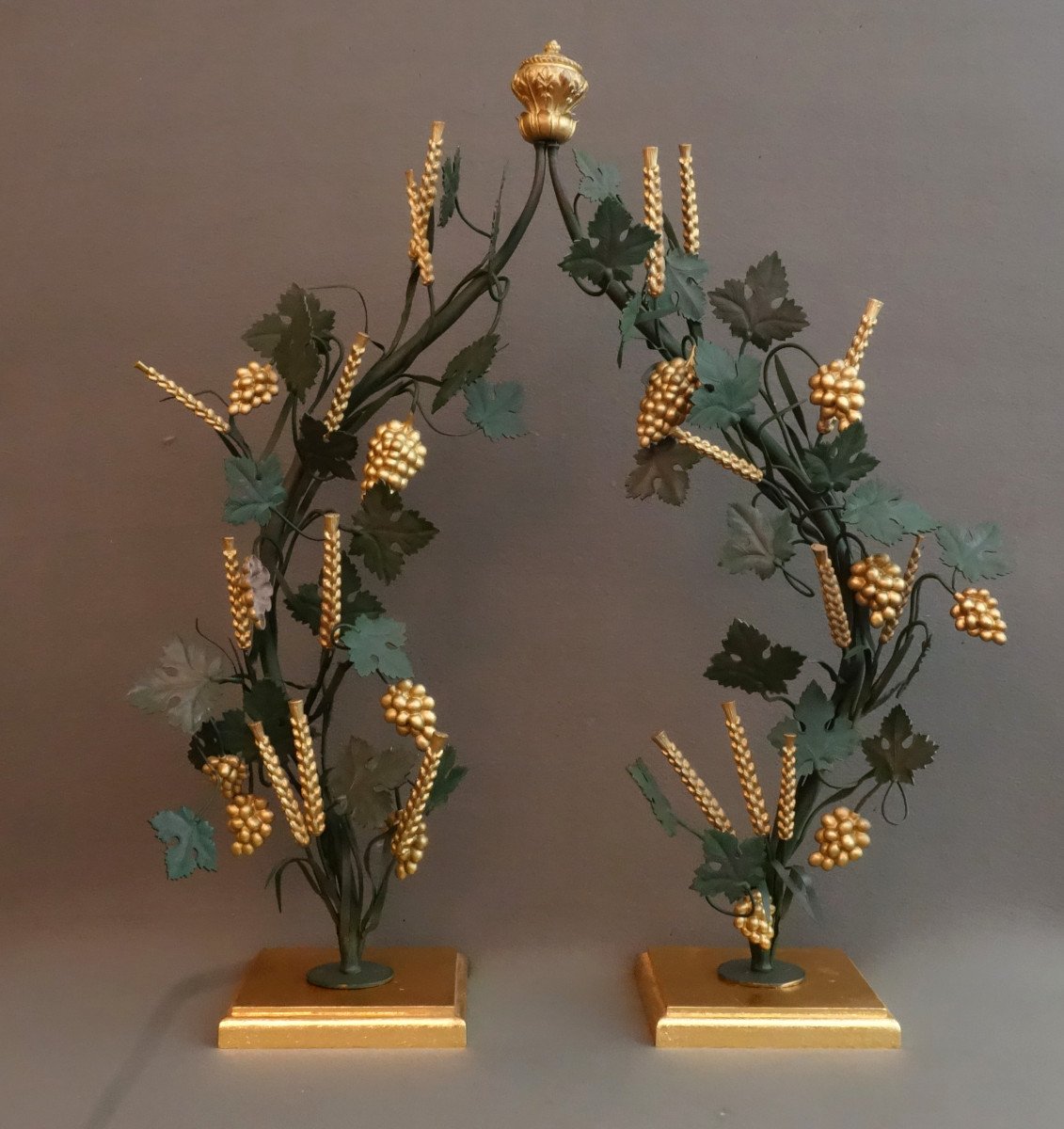 Large Decor With Vines And Barley Ears 19th Century