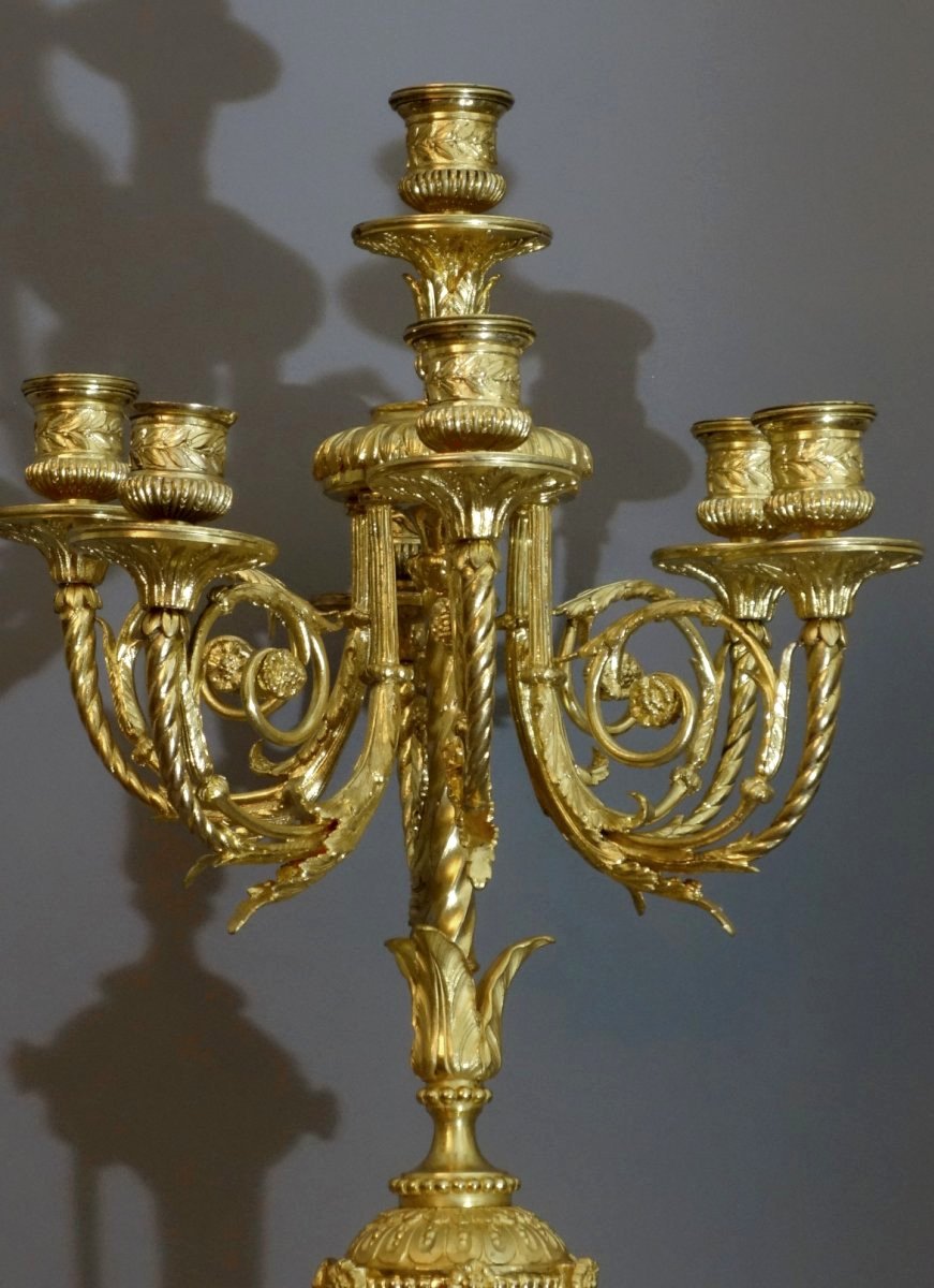 Pair Of Large Louis XVI Girandoles 1840-photo-4