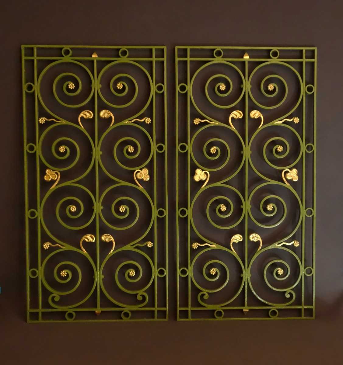 Paire de petites grilles néo gothique 1830-photo-2