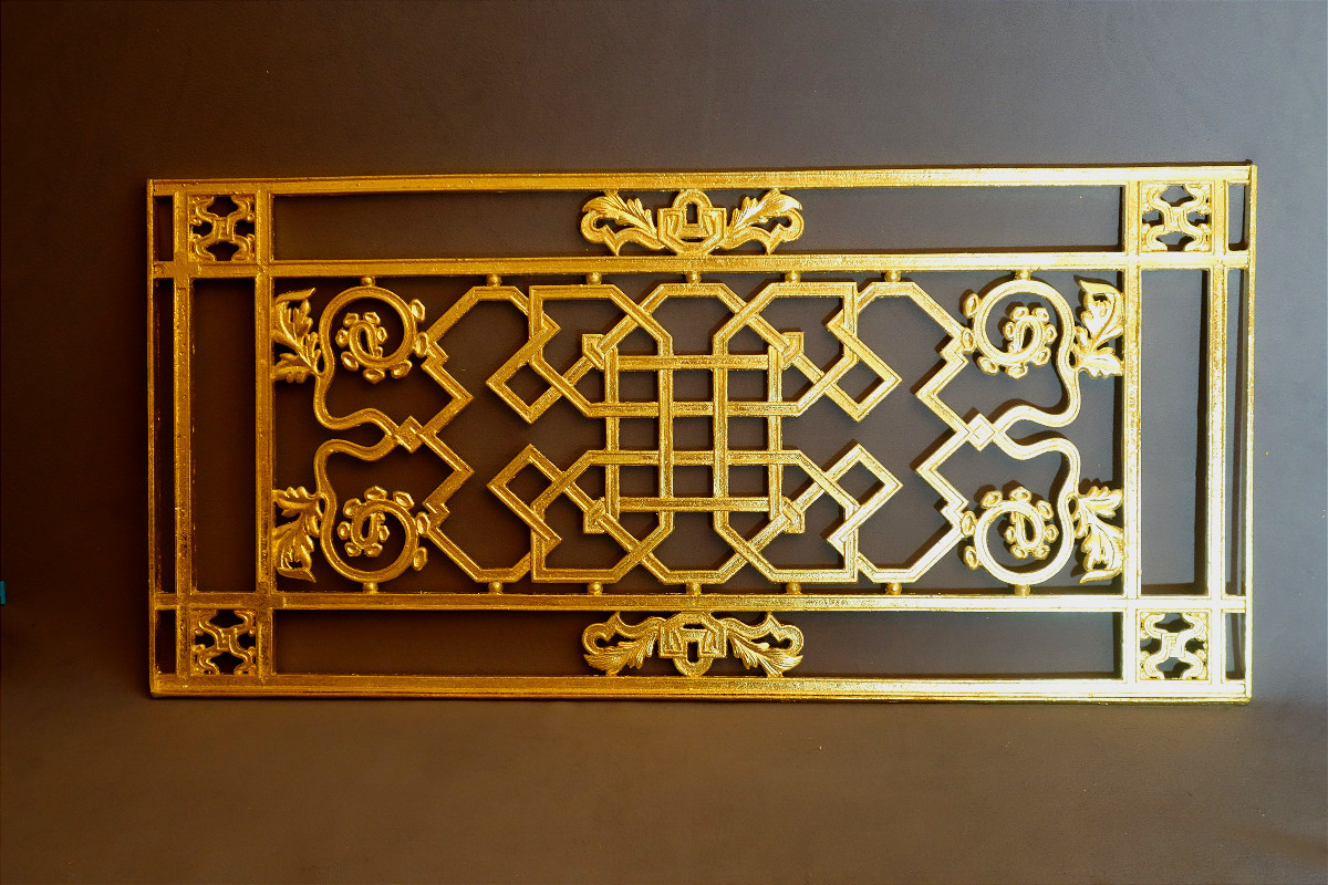 Grille de balcon en fonte de fer fin XIX ème -photo-2