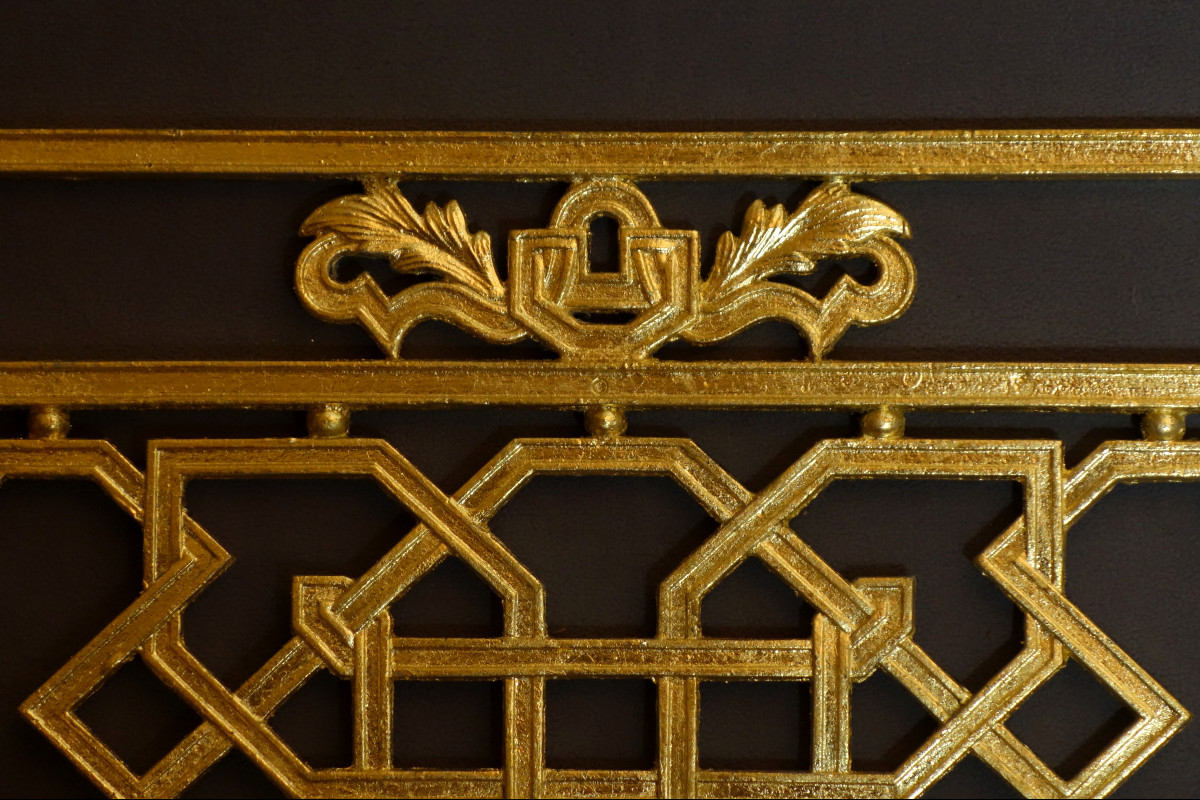 Grille de balcon en fonte de fer fin XIX ème -photo-3