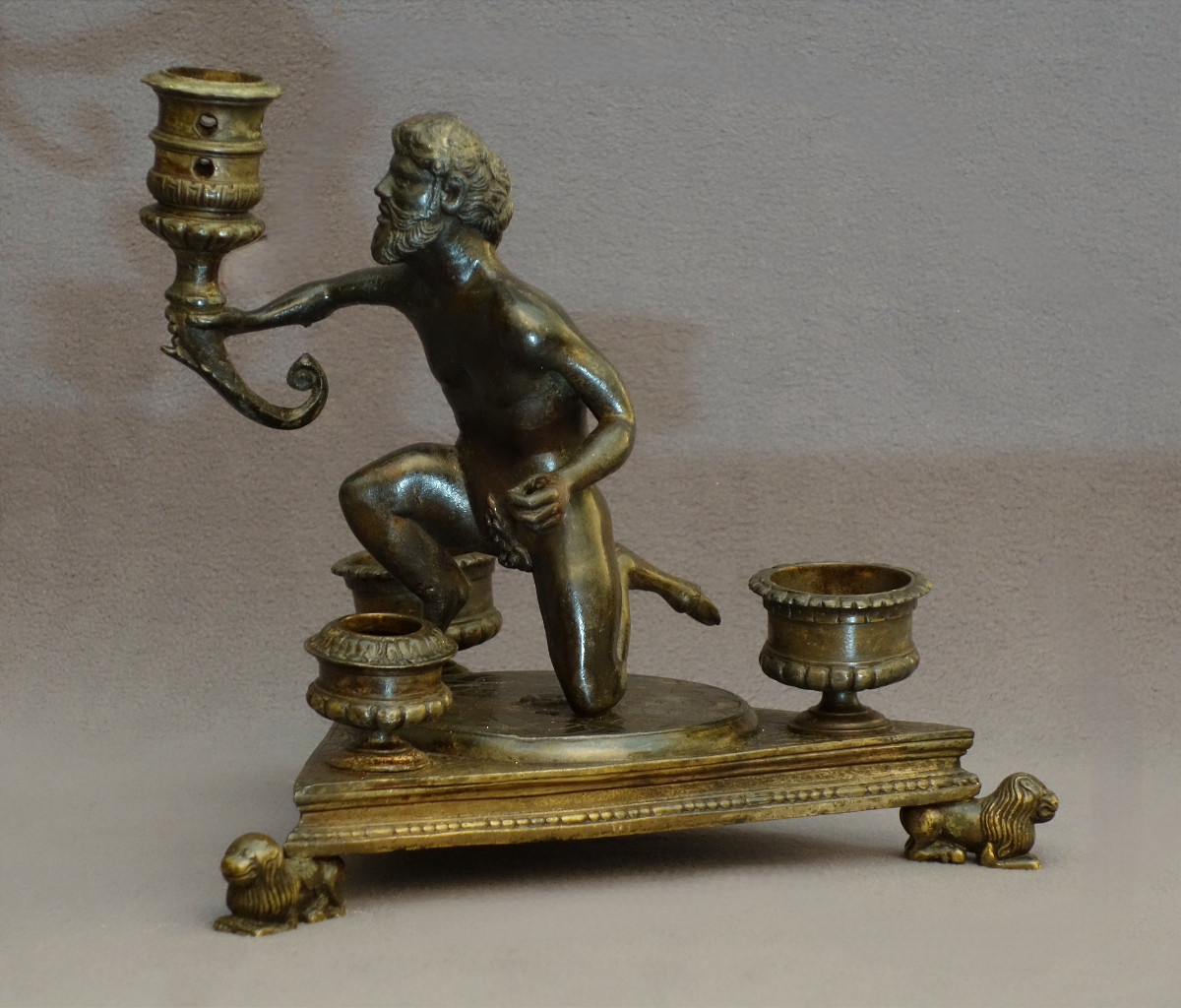 Rare Writing Desk With A Crouching Satyr, Circa 1480