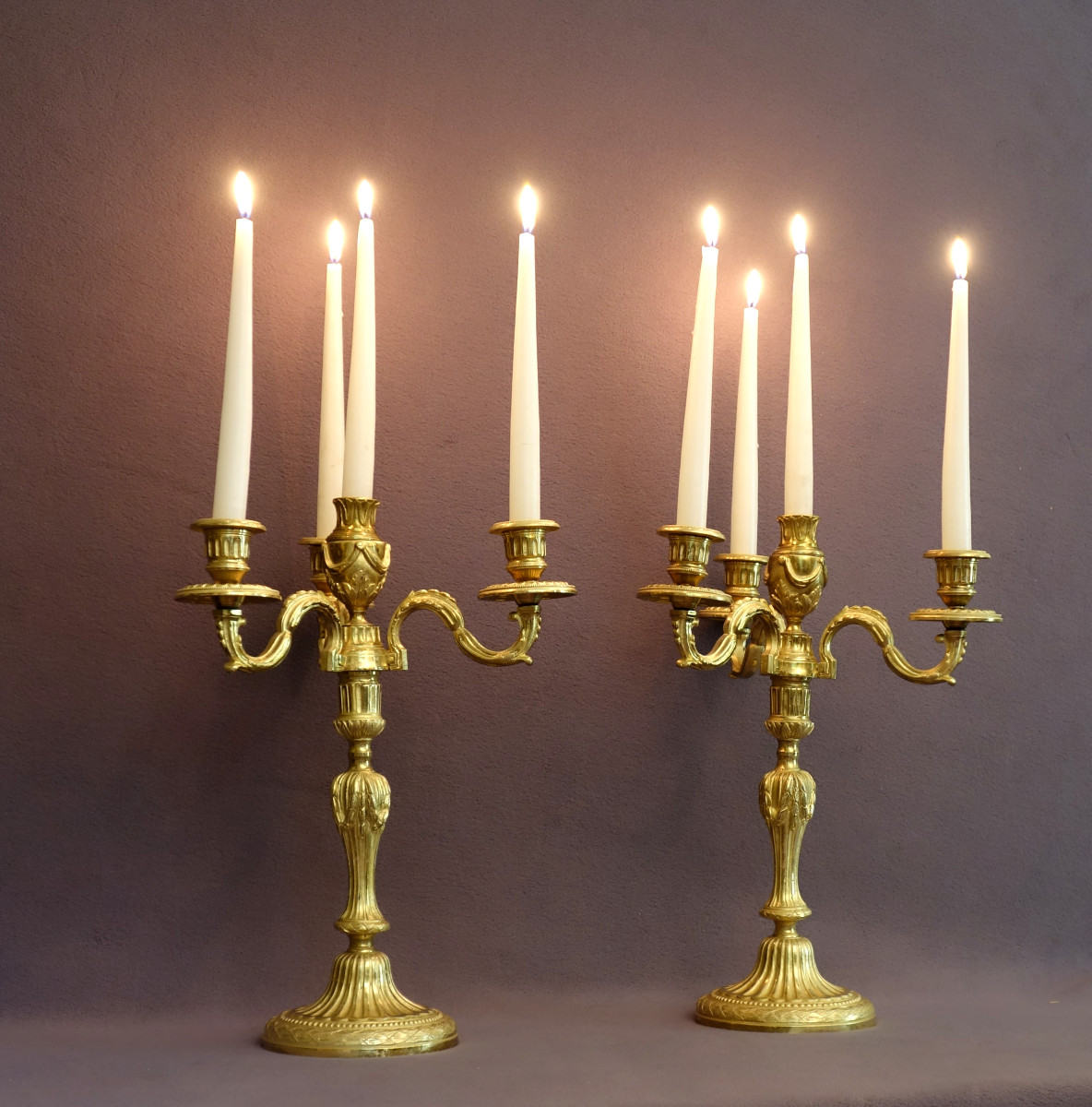 Paire de candélabres à double transformation époque Louis XVI-photo-2
