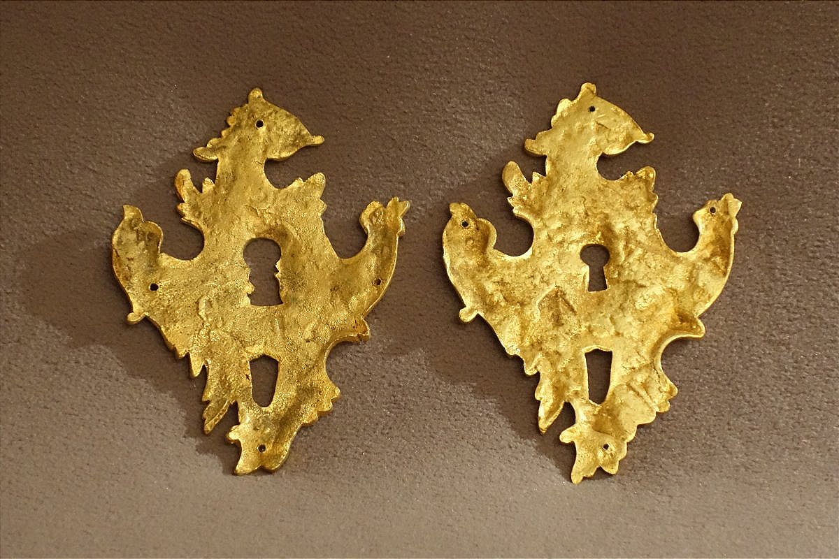Pair Of Large, Period Louis XV-style Lock Plates -photo-2