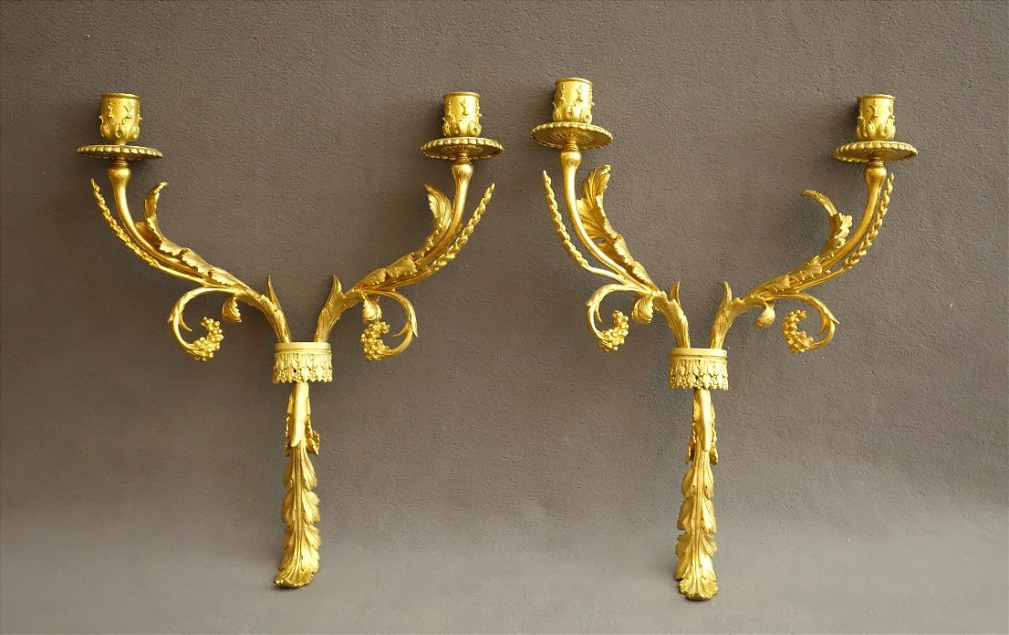 Pair Of Wood Paneling Sconces, 1780